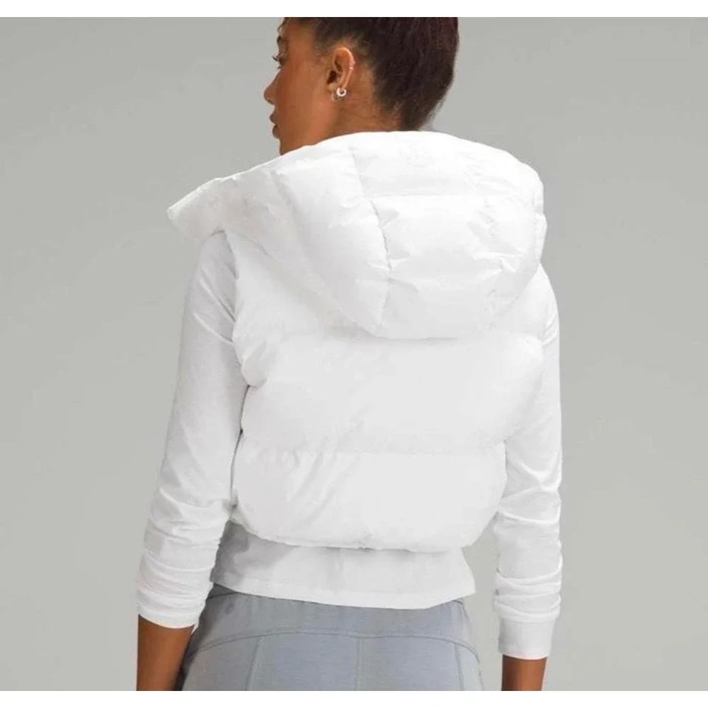 Lululemon Wunder Puff Super-Cropped Vest Womens 12 White NEW LW4CB9S Down Puffer
